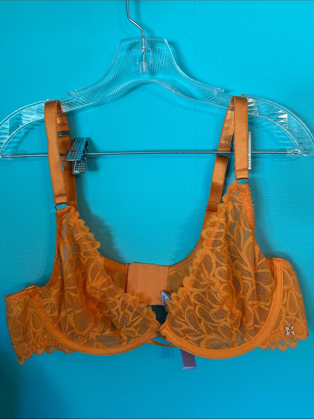 Savage X Fenty Orange Lace Underwire Bra 42C